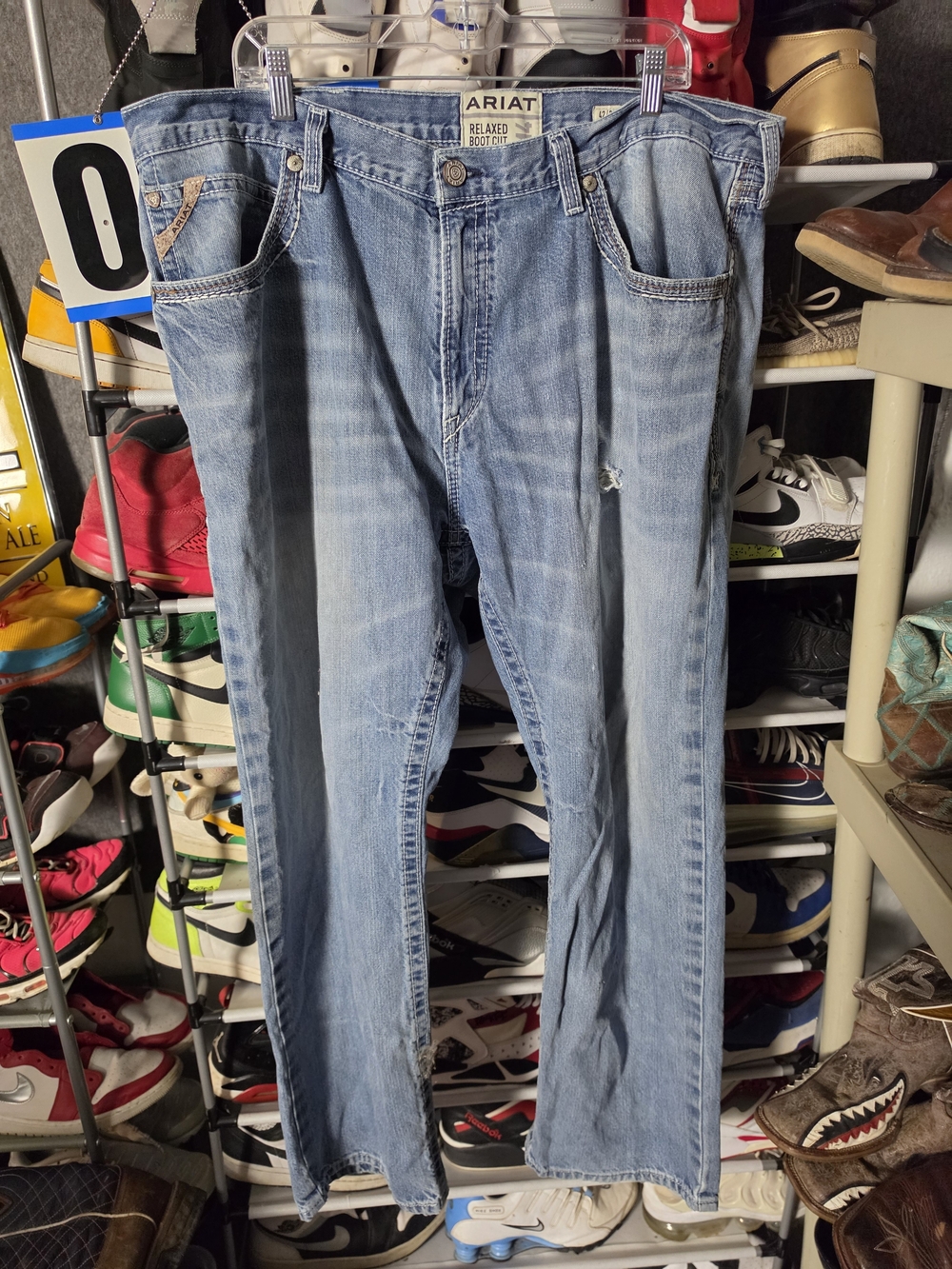 🔥 Ariat Men's 42 / 32 Relaxed Boot Cut Light Blue Jeans Hot!